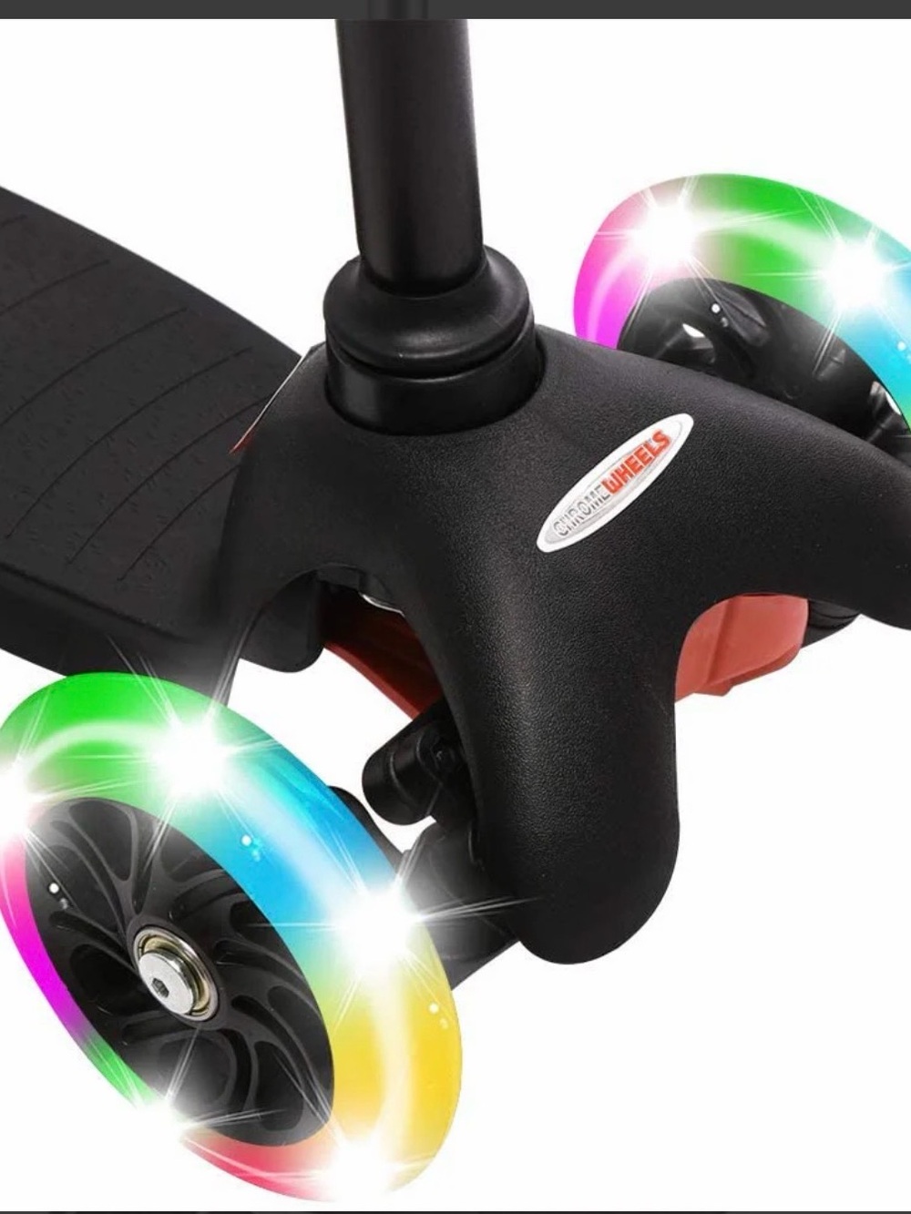 Kids 3-Wheel Light-Up Scooter - Black with Rainbow LED Wheels New in Box! - Picture 2 of 11